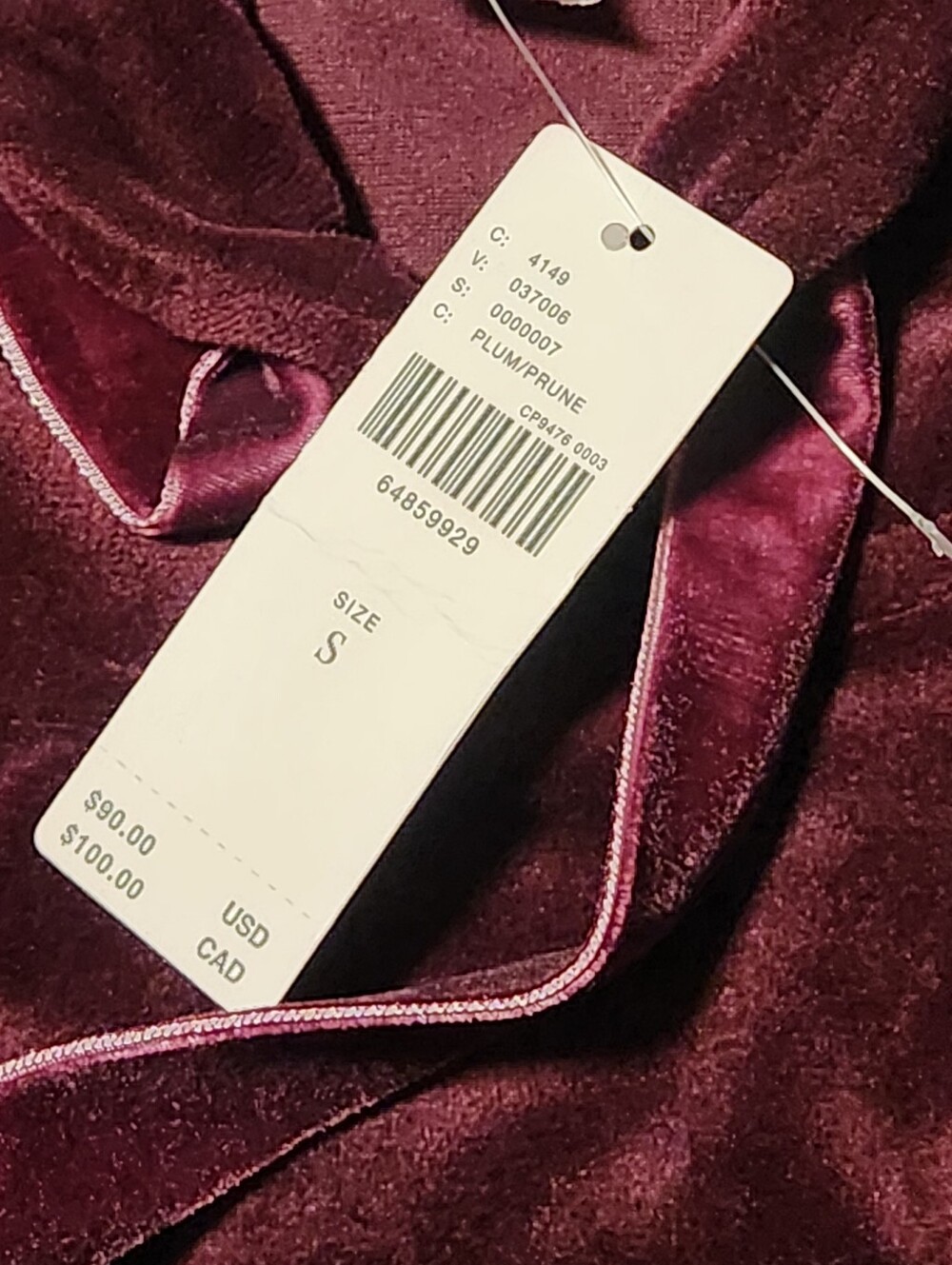 NWT Anthropologie Daily Practice Burgundy Velour Velvet Cropped Hoodie Small - Picture 4 of 13
